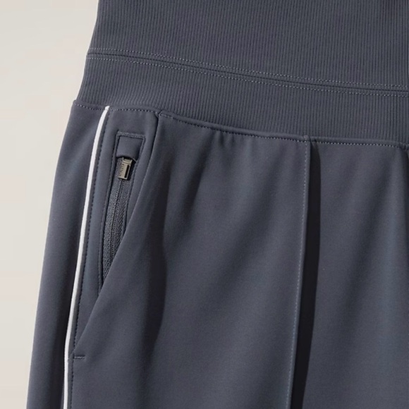 Athleta Venice Stripe Wide Leg Track Pant Granite Blue Sz XS Petite - Picture 3 of 9